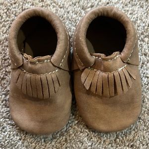 First Steps Moccasins, Used in Good Condition, Size 3, Tan